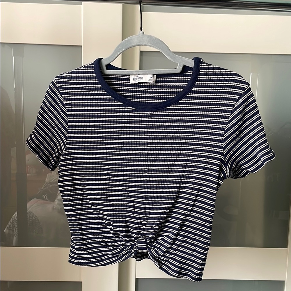 Striped Navy and White Knotted T-Shirt